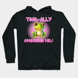 Cute pink frog totally awesome kid 2023 Hoodie